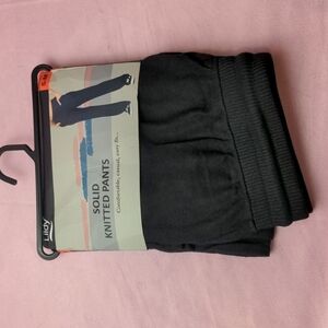 Lildy Black Solid Knitted Lounge Pants with Pockets
